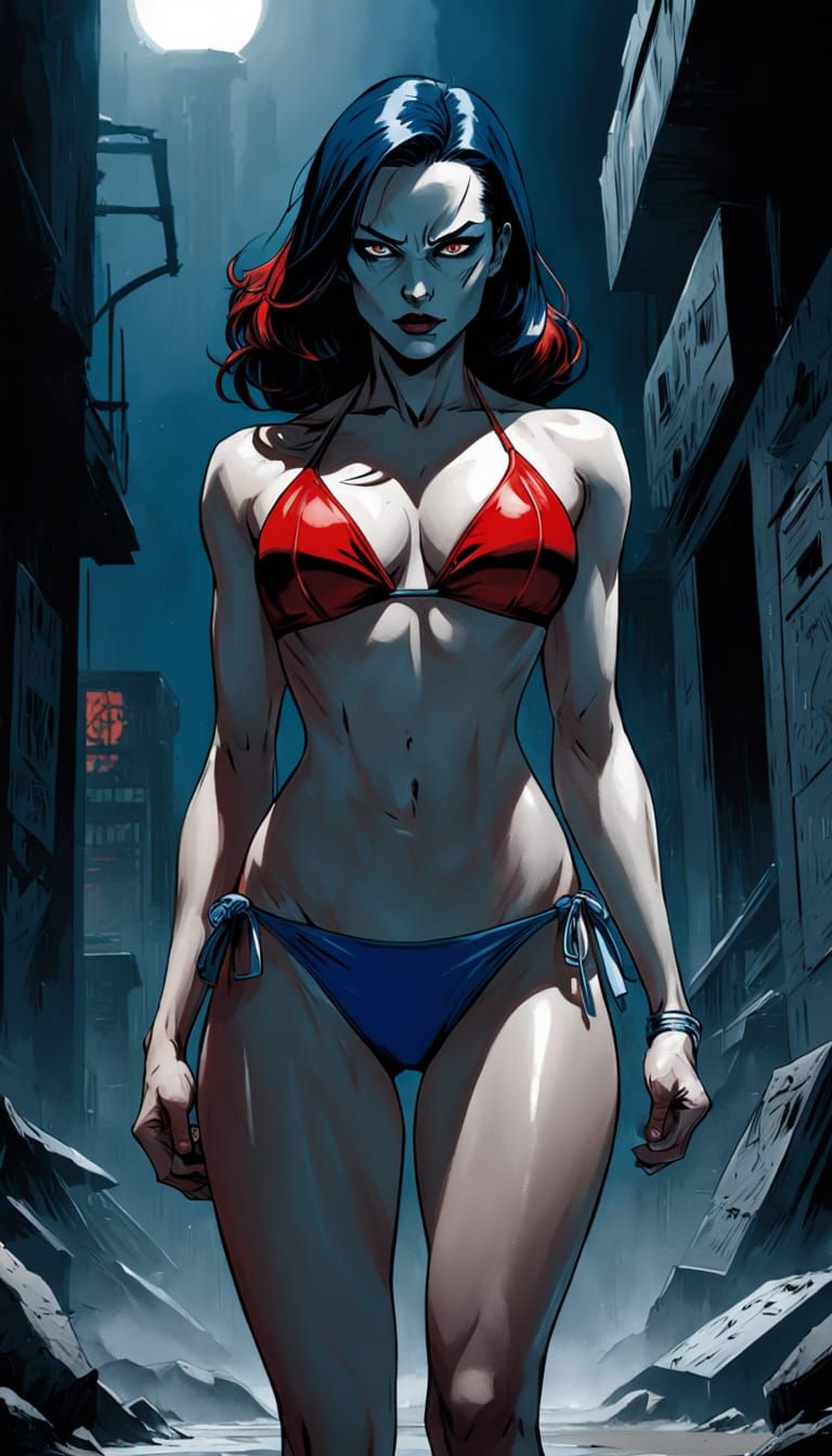 Confident Supervillain in Comic Book Art Style