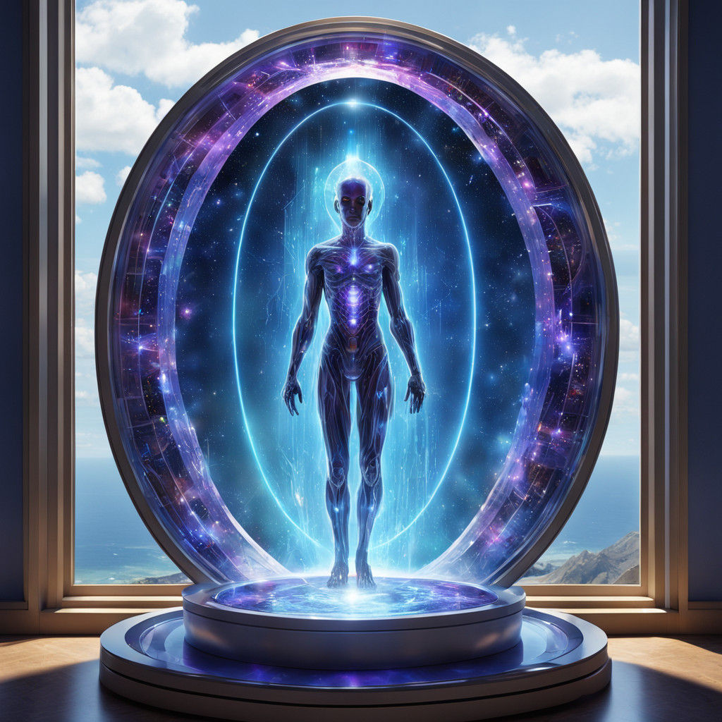 Holographic Portrait of a Tall Atlantian in Advanced Healing...