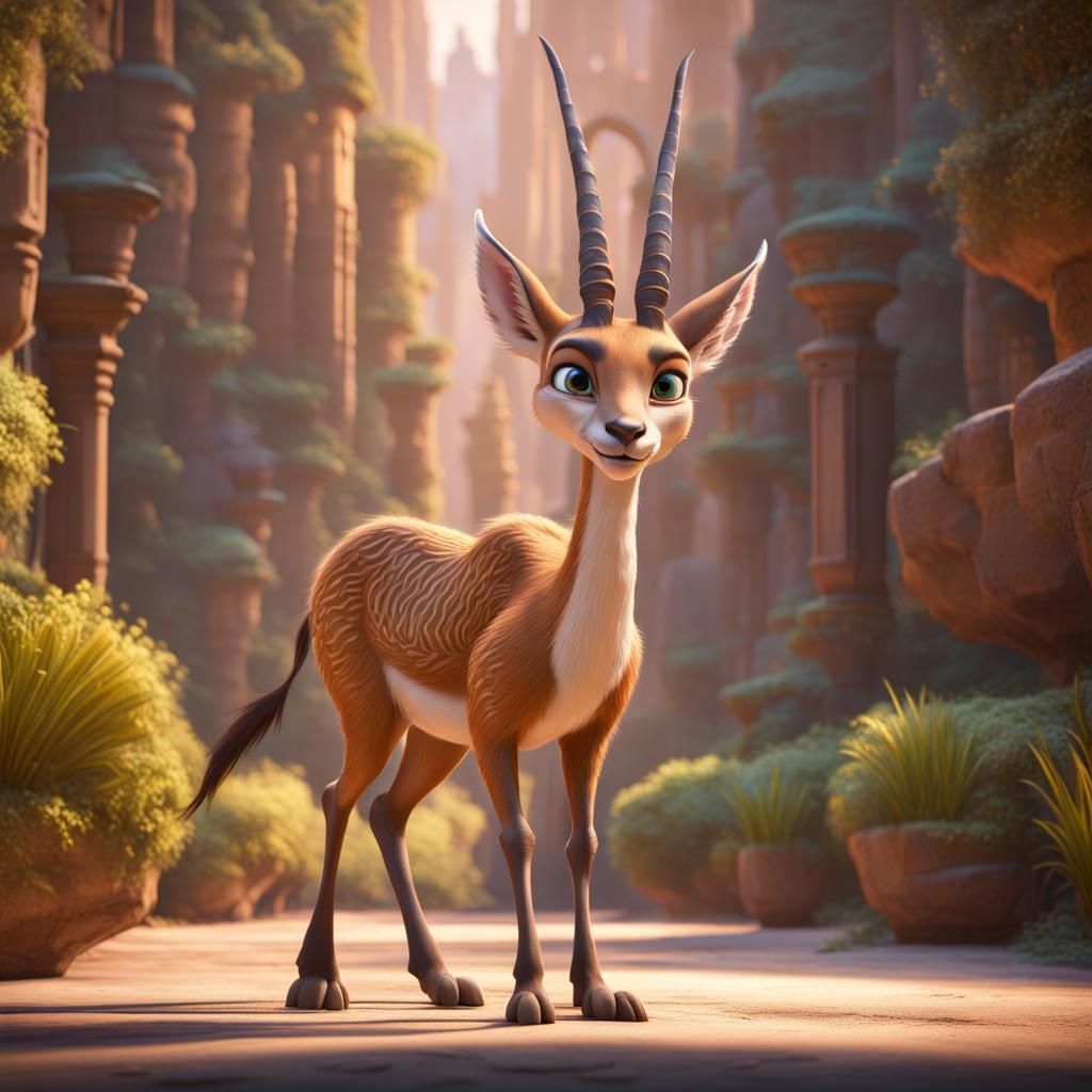 Detailed Matte Painting of Zootopia Gazelle