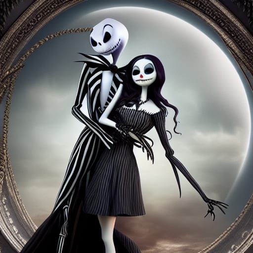 Jack Skellington and Sally: Digital Matte Painting