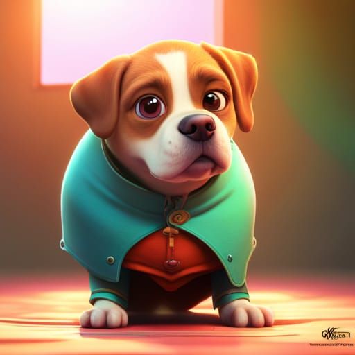 Dog Portrait in Pixar-Inspired 3D Style