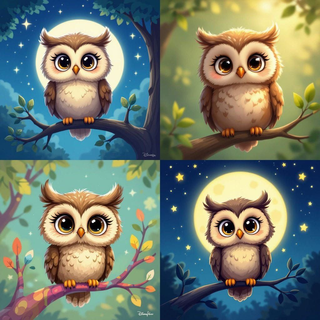Cute Cartoon Owl Illustration