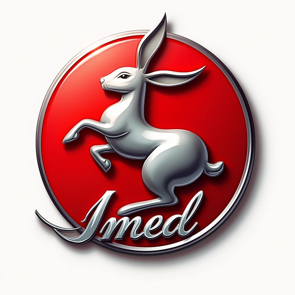 Ferrari-Inspired Rabbit Logo with Imed Text