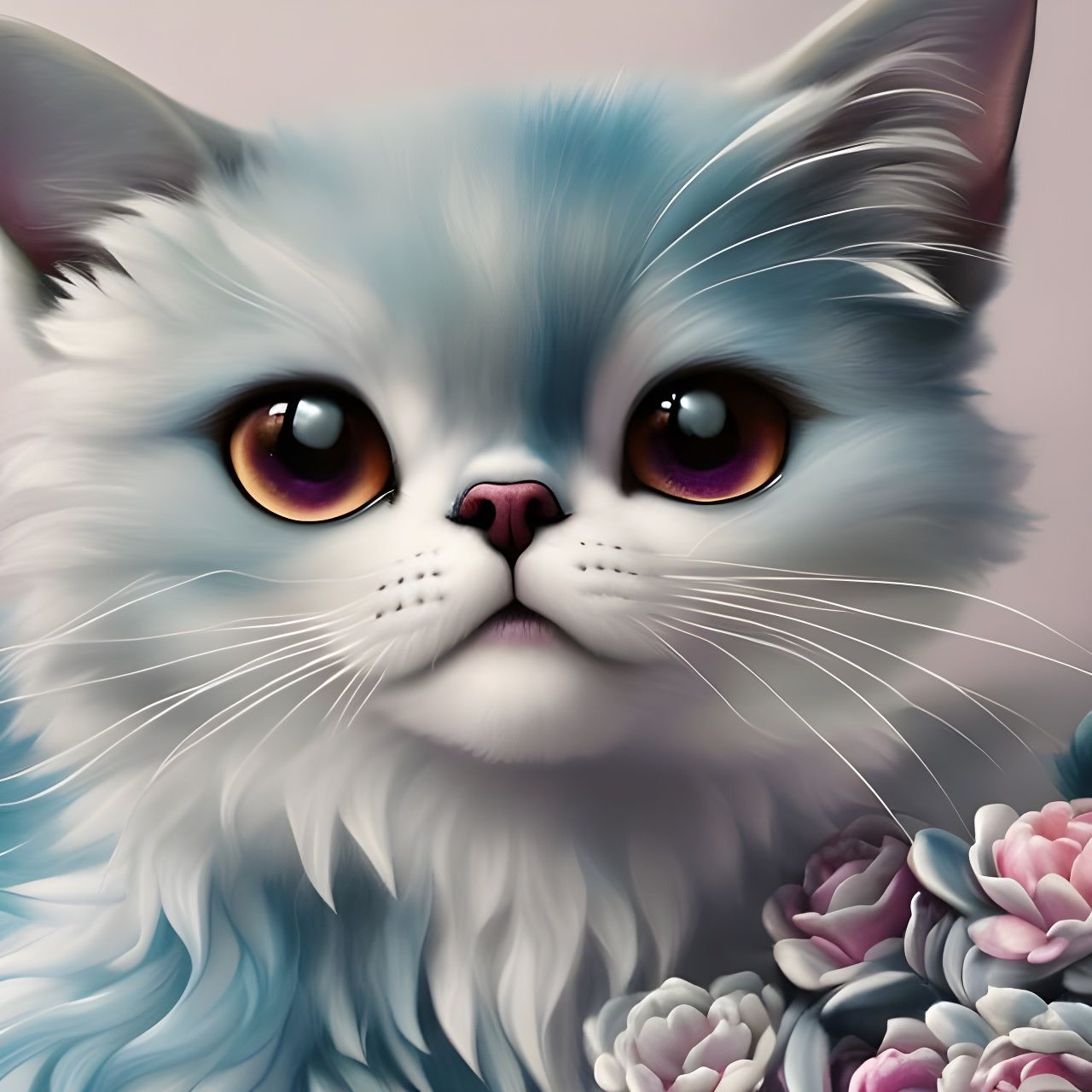 Cloud Cat: A Minimalist Digital Illustration