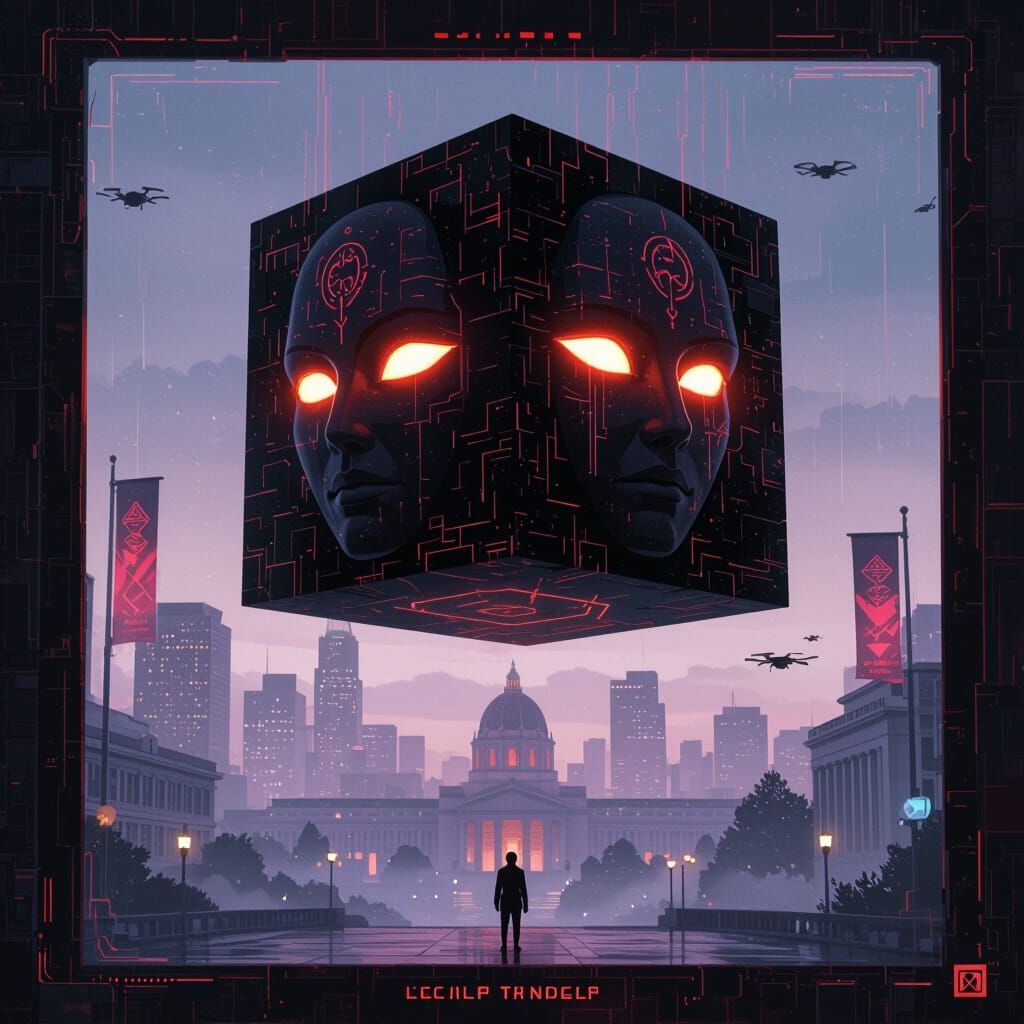 Cyberpunk AI God Portrait in Near-Future San Francisco