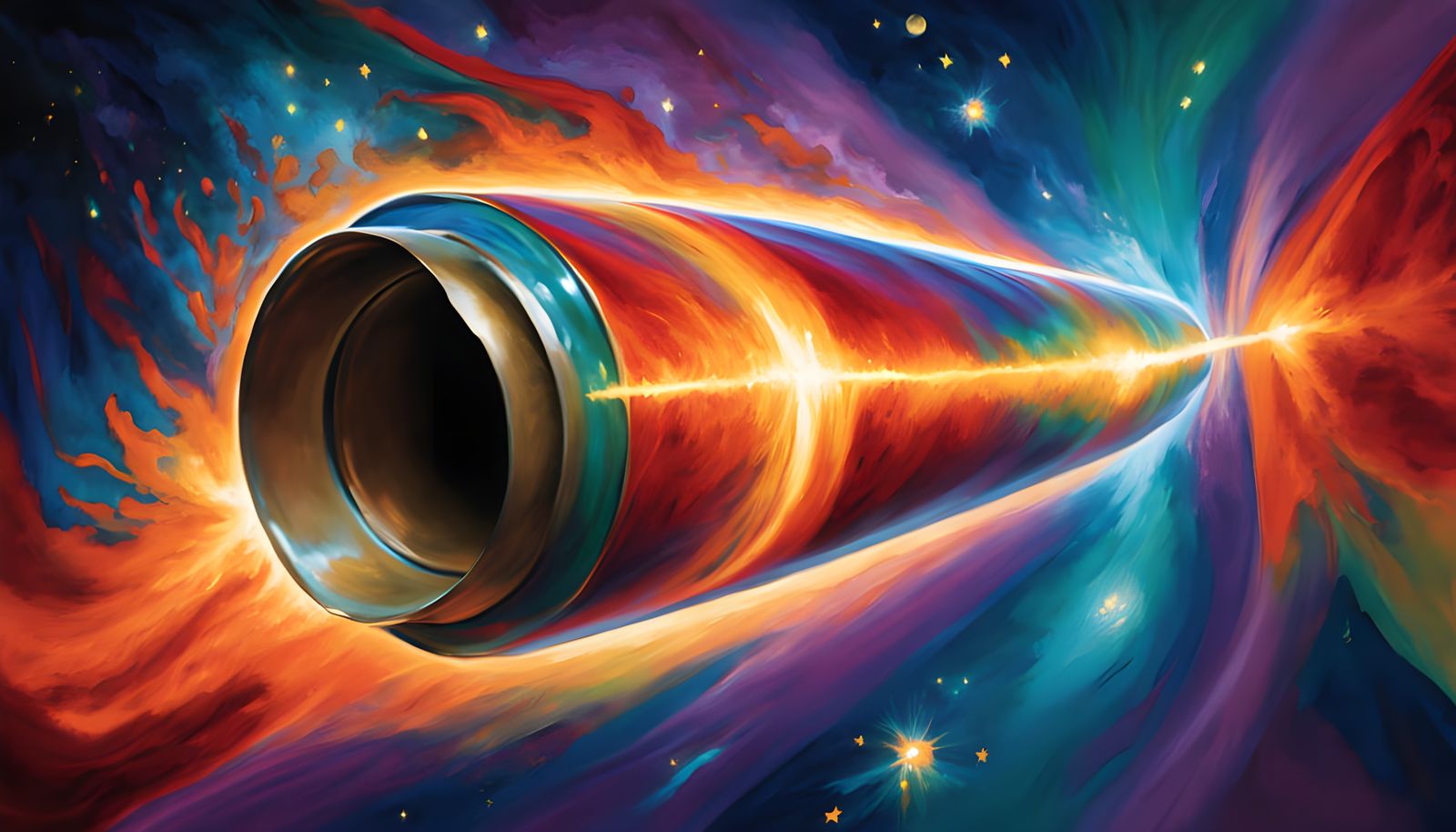 Cosmic Vortex in Miraculous, Surreal Oil Painting