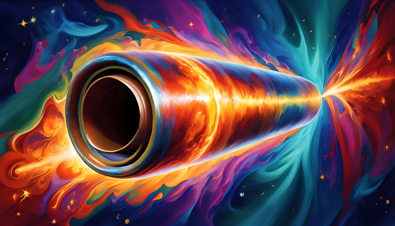 Surreal Velocity Landscape in Cyberpunk Oil Painting Style