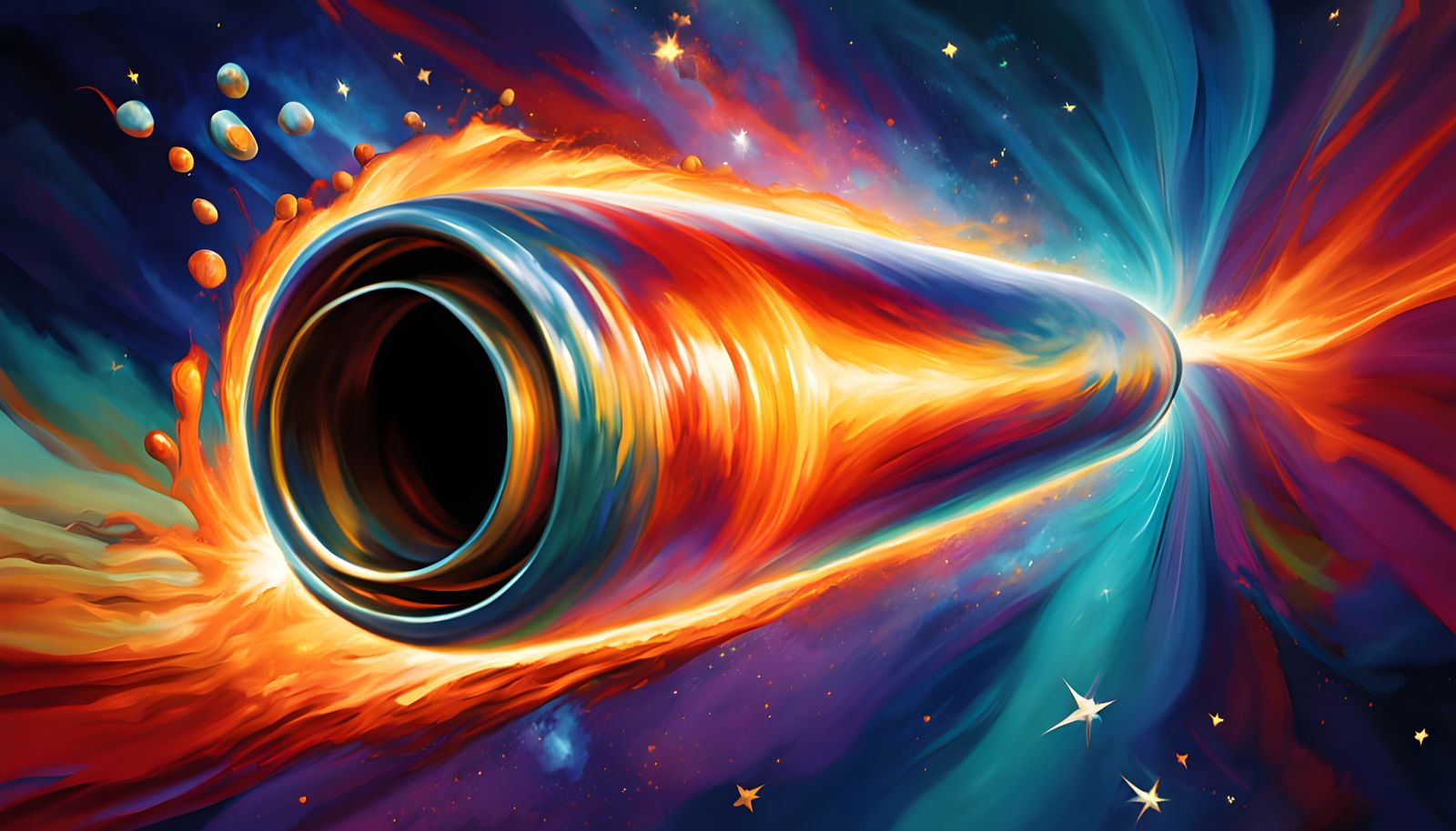 Surreal Cosmic Vortex in Vibrant Oil Painting Style
