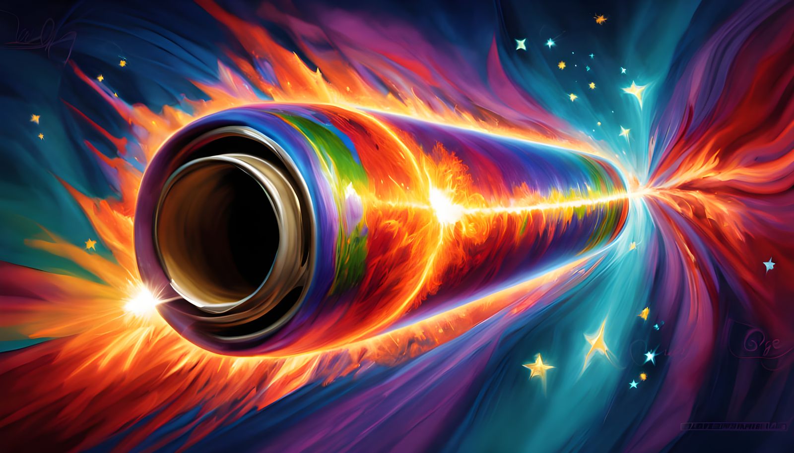 Surreal Spacecraft in Vivid Oil Painting Style