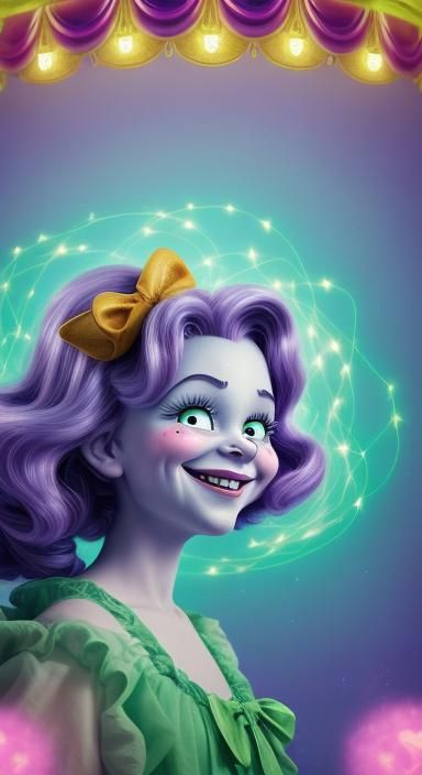 Smiling Cartoon Ghost in Haunted House Illustration