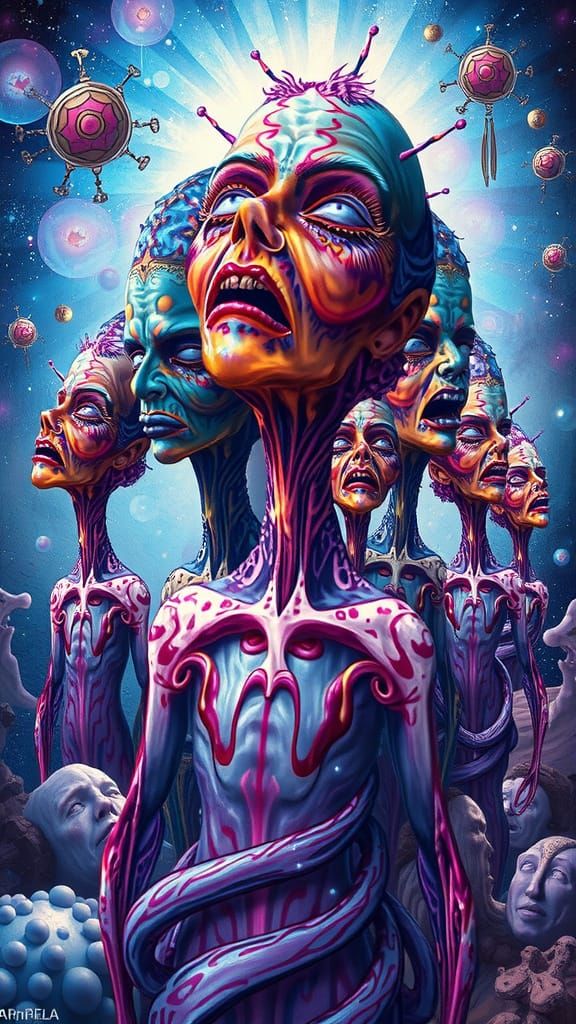 Surreal Psychedelic Dreamscapes in Vibrant Digital Painting