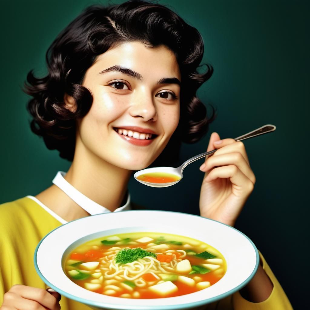 Audrey Tautou in 1950s Pin-Up Style Portrait