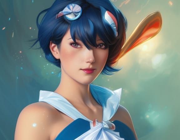 Sailor Mercury Portrait with Rabbit Ears
