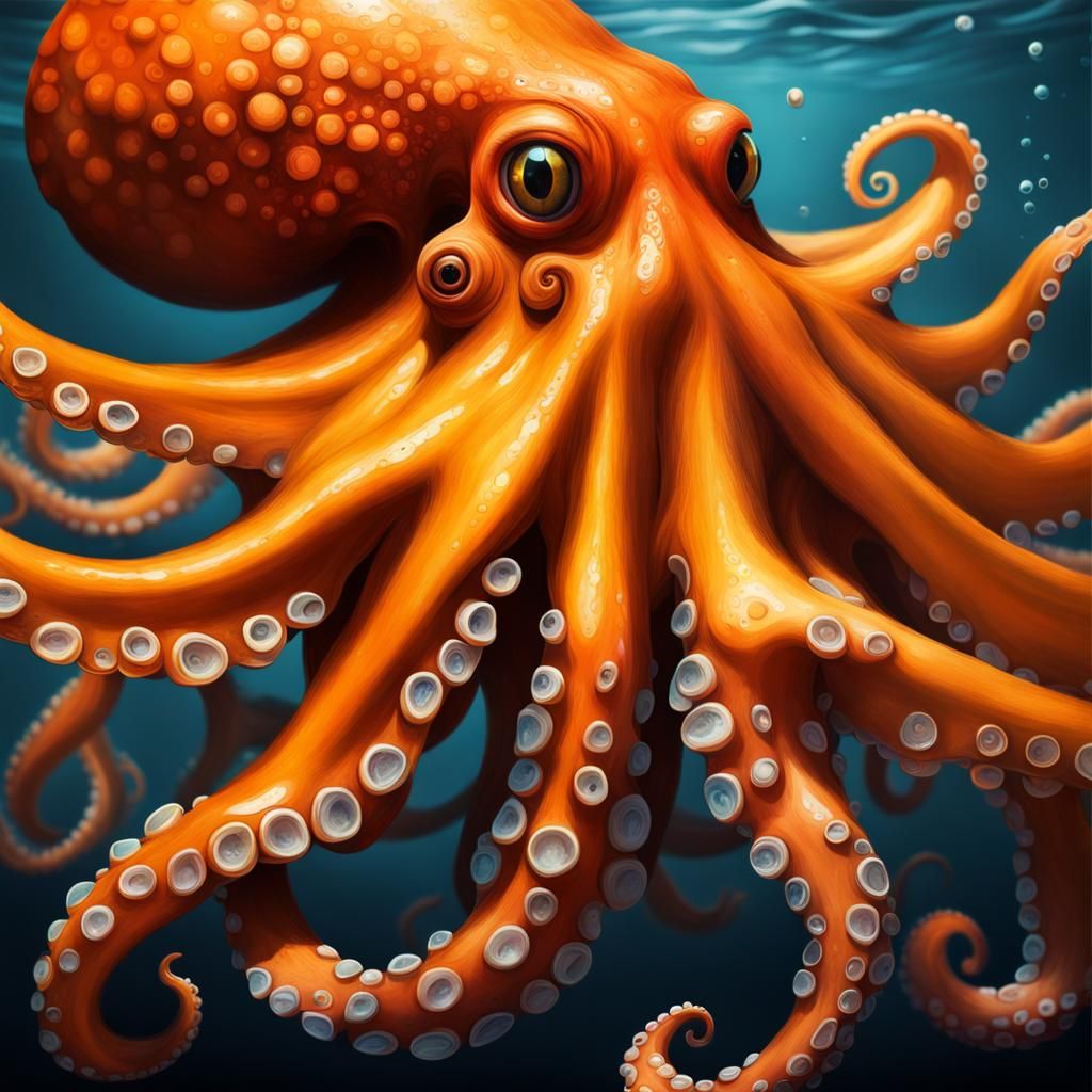 orange octopus,