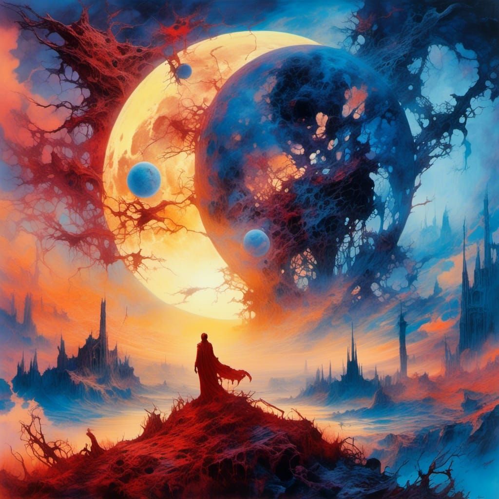 Ethereal Ghost Silhouette at Solar Eclipse