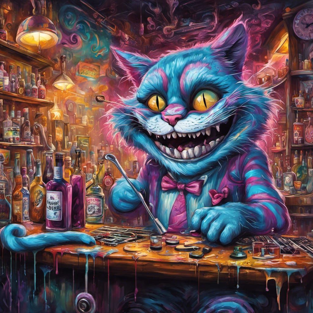 Cheshire Cat Grooving to Jazz: Graffiti Art