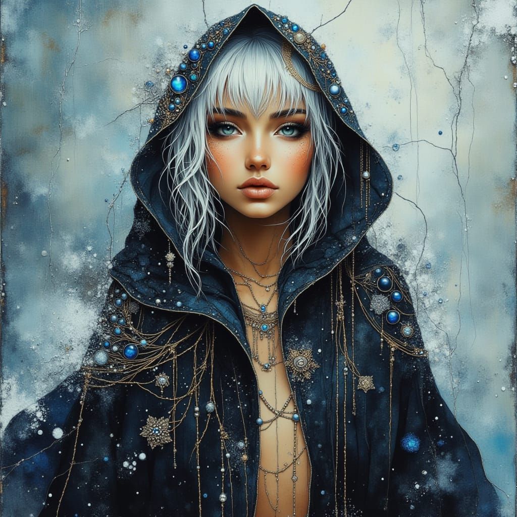 Regal Heroine in Snowy Christmas Comic Art