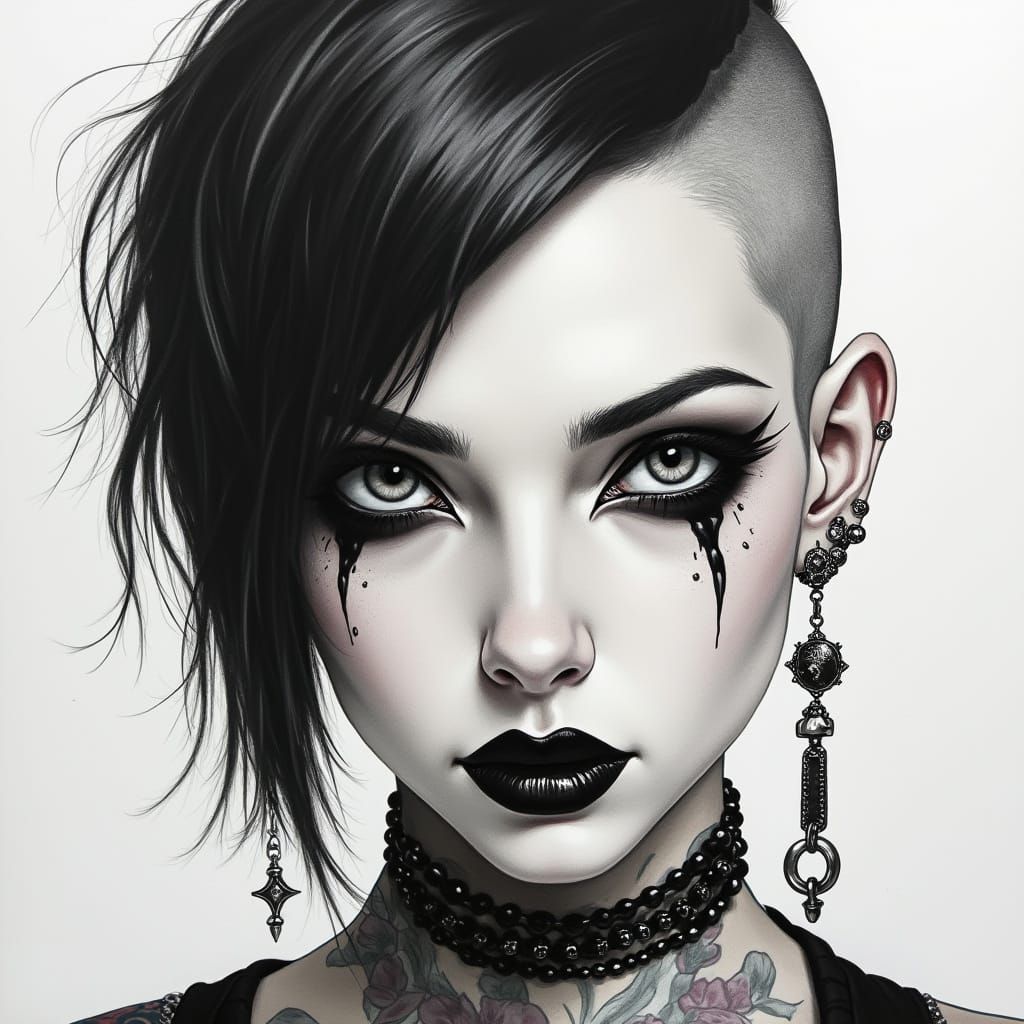 Ethereal Grunge Goddess in Trash Polka Style