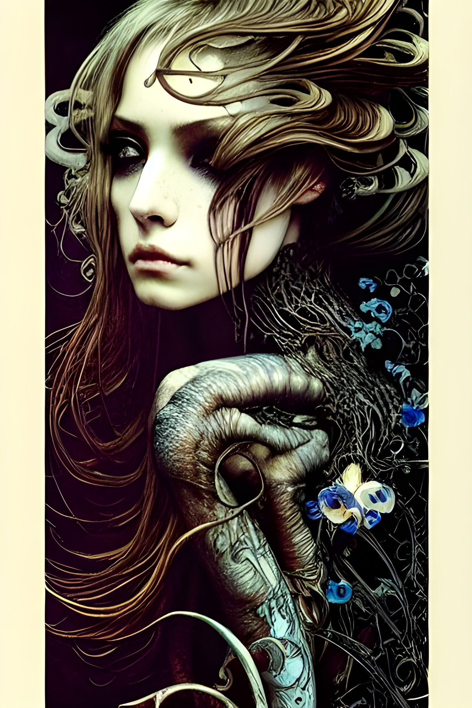 Elegant Sinister Figure in Digital Scenic Style