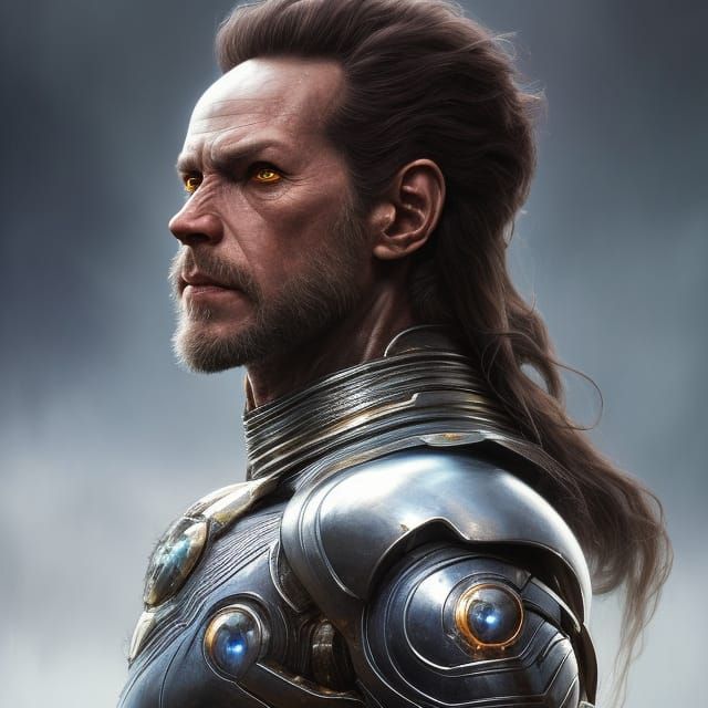 Detailed Character Portrait in Mixed Art Styles