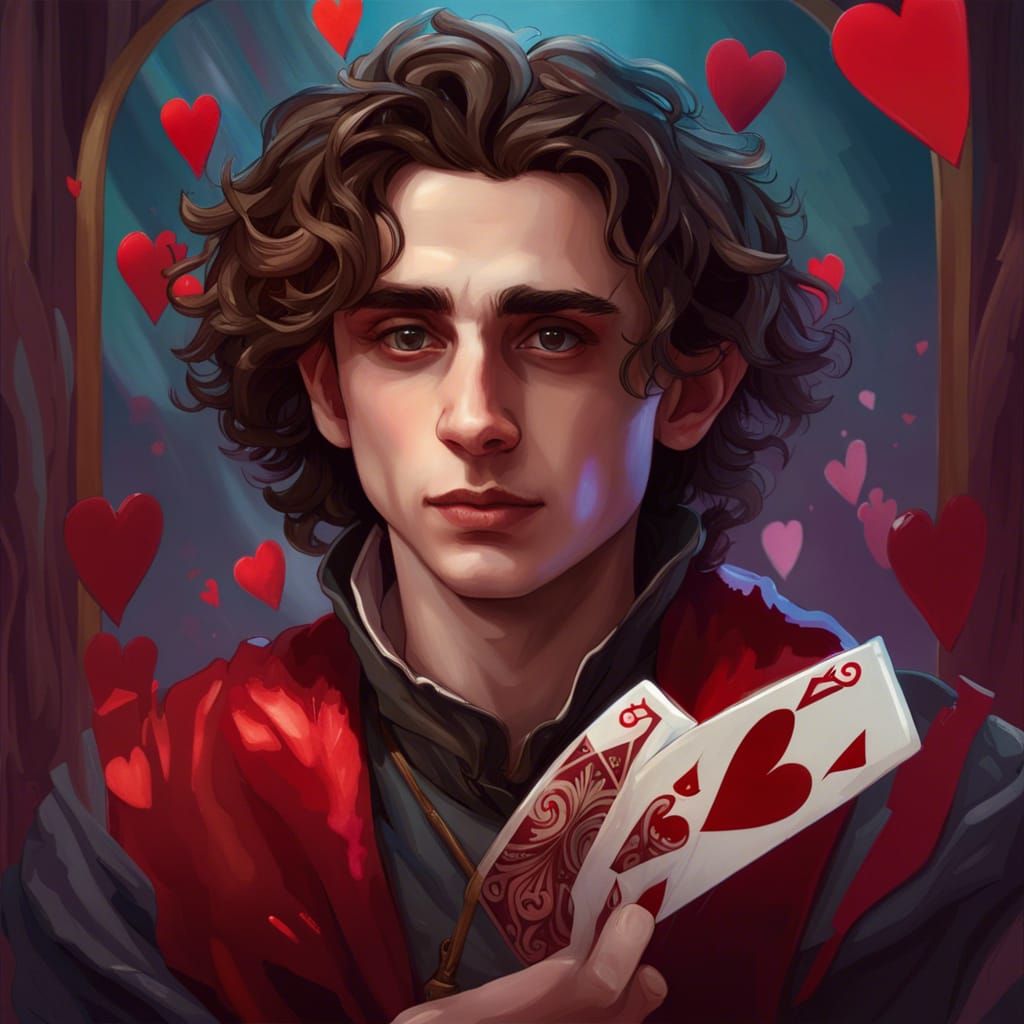 Jack of Hearts Portrait in Art Nouveau Style