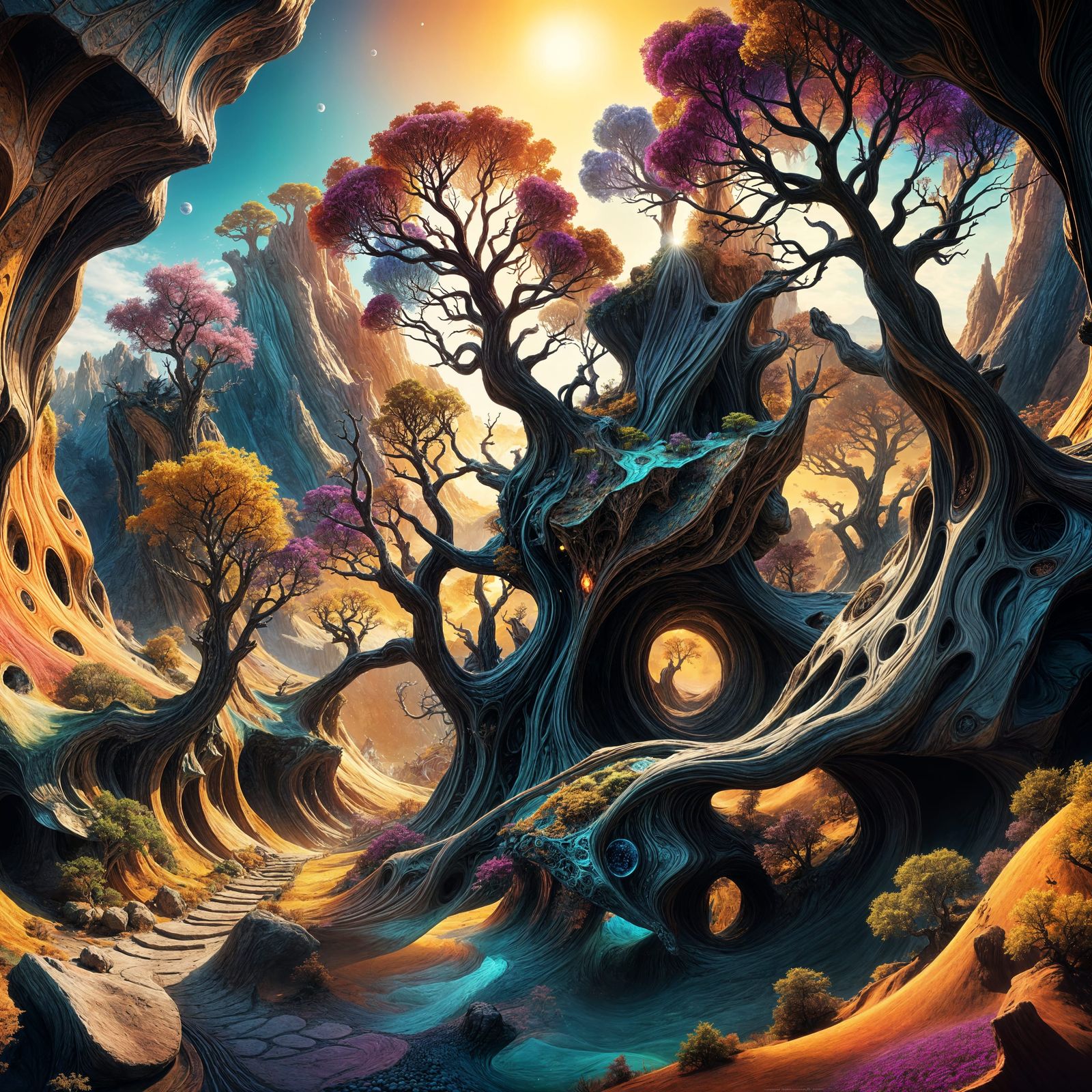Surreal Fractal World: Intricate and Vibrant