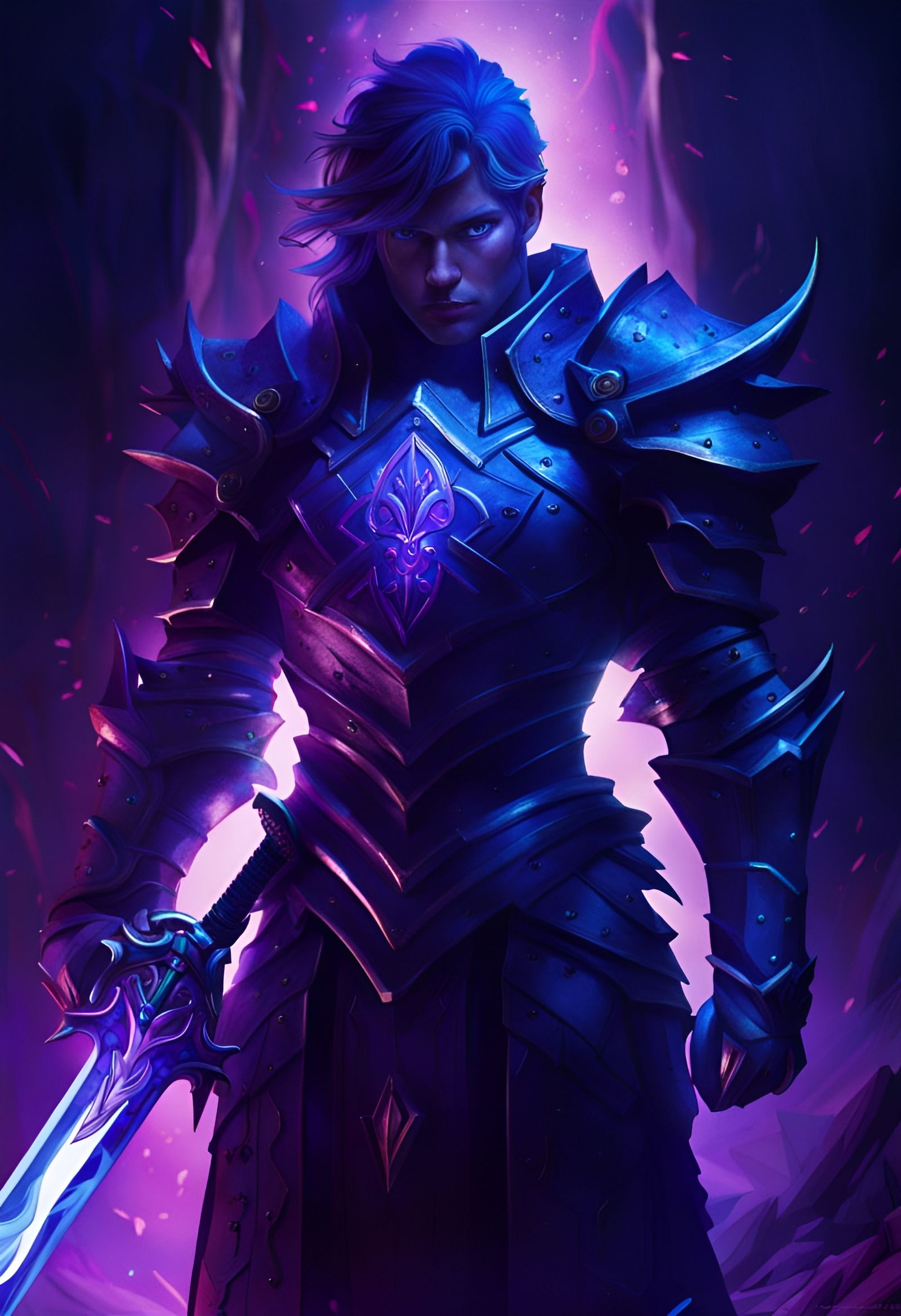 Knight in Gothic Armor with Crystal Sword