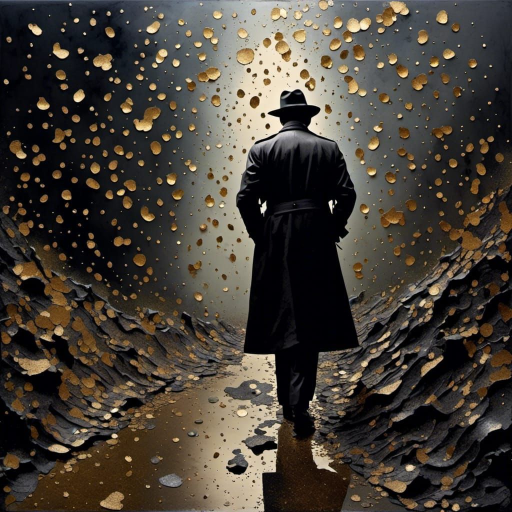 Film Noir Detective in Multi-Textured Style