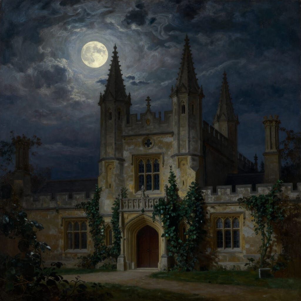 Gothic Northanger Abbey Under Full Moon