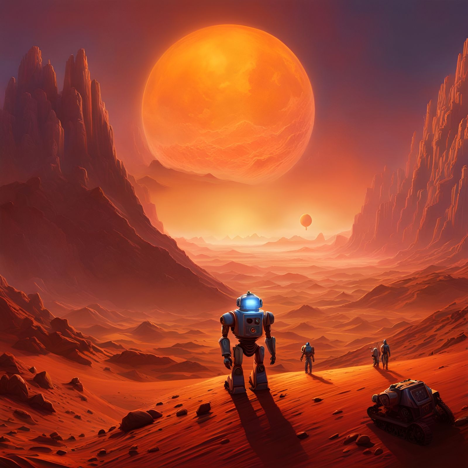 Robots on Mars in Polychromatic Light