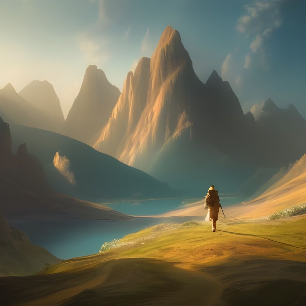 Breathtaking Mountainscape with Hikers in Unreal Engine