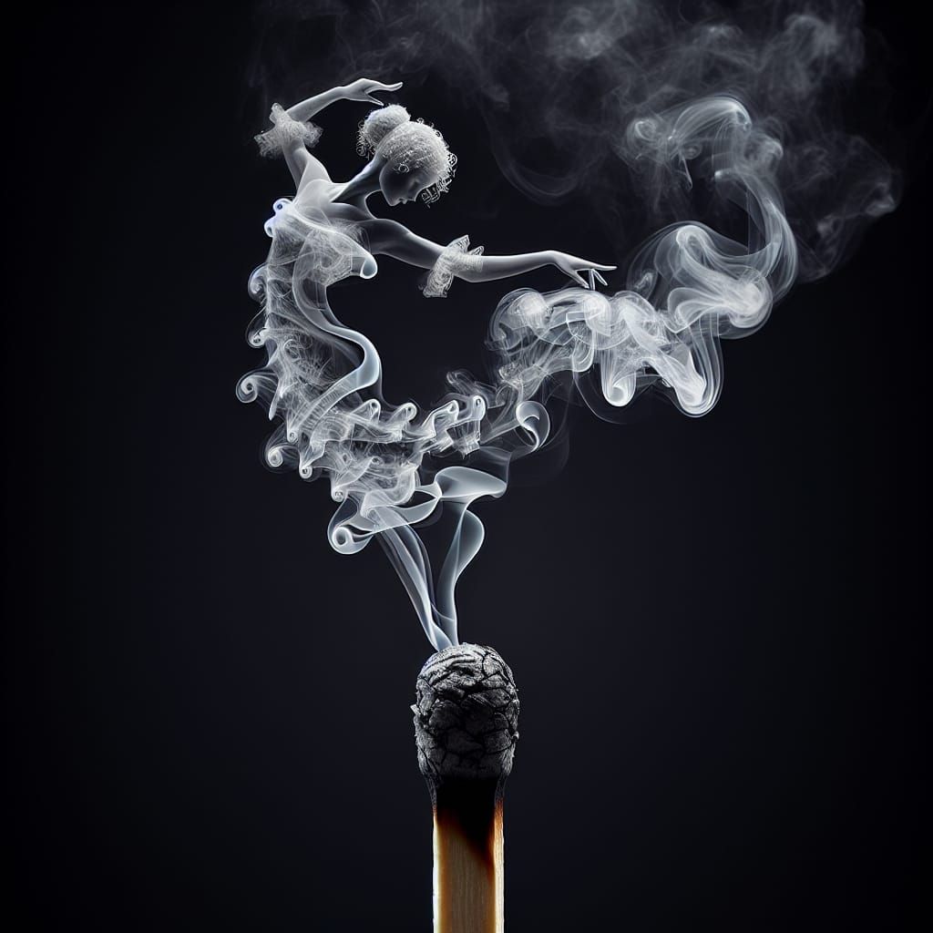 Flamenco Dancer Created from Smoke