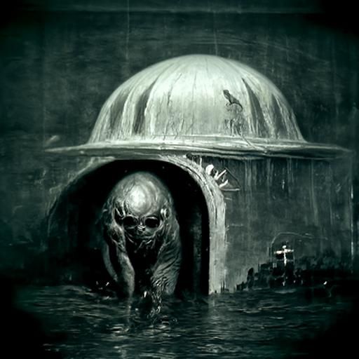 Horrific Vision of Scientology in Dark Art Style