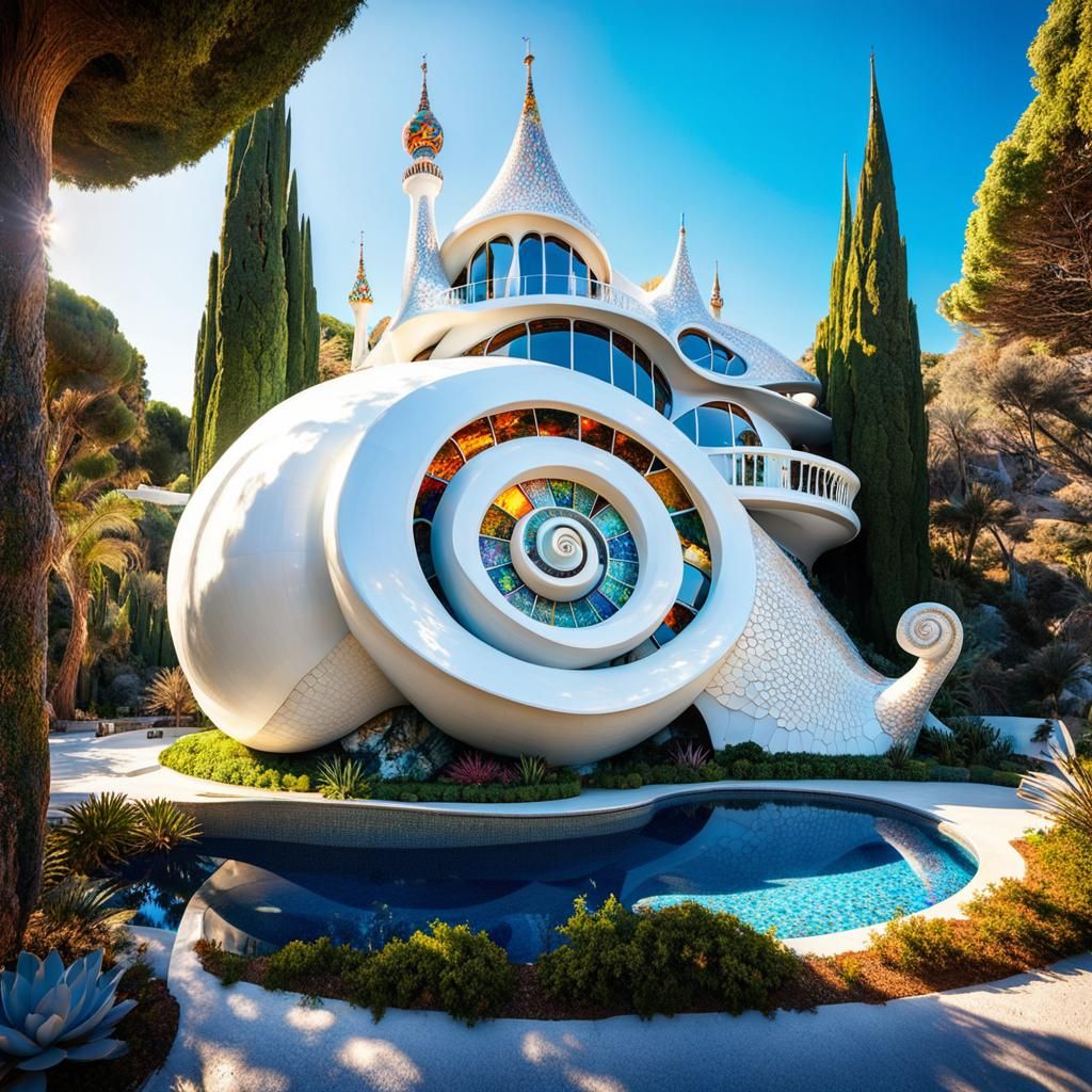 Futuristic Snail House on Distant Planet in Psychedelic Art ...