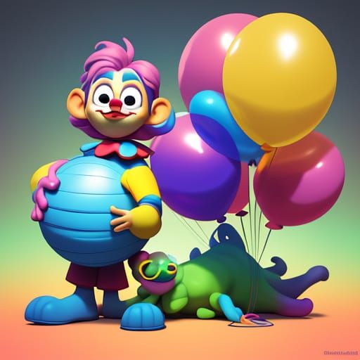 Pixar-Inspired Clown Creates Whimsical Balloon Animals for C...