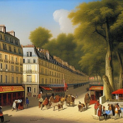 Paris Painting Inspired by Children's Encyclopedia