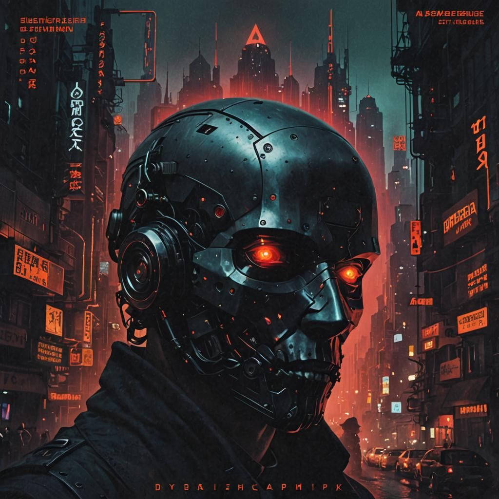 Dystopian Occult Cyberpunk Album Cover Art