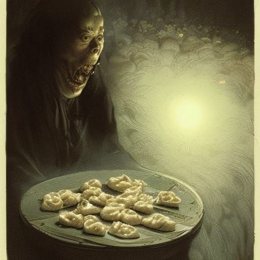 Horror Wontons Inspired by Doré and Rutkowski