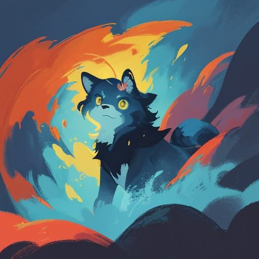 Hyperrealistic Furry Creature Splash Art