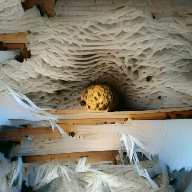 Eerie Attic Wasp Nest Digital Rendering