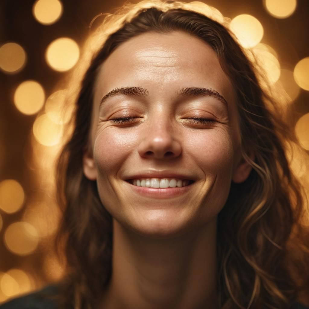 Devout Person Portrait in Warm Light with Bokeh
