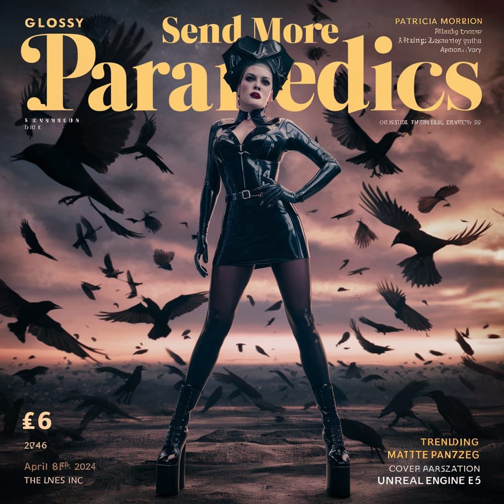 Gothic Paramedic Magazine Cover Art in 8k