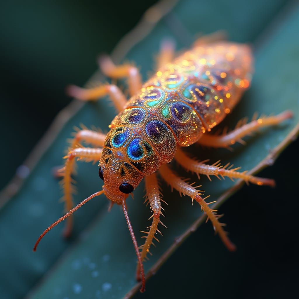 Ethereal Insect Masterpiece in Vibrant, Iridescent Hues