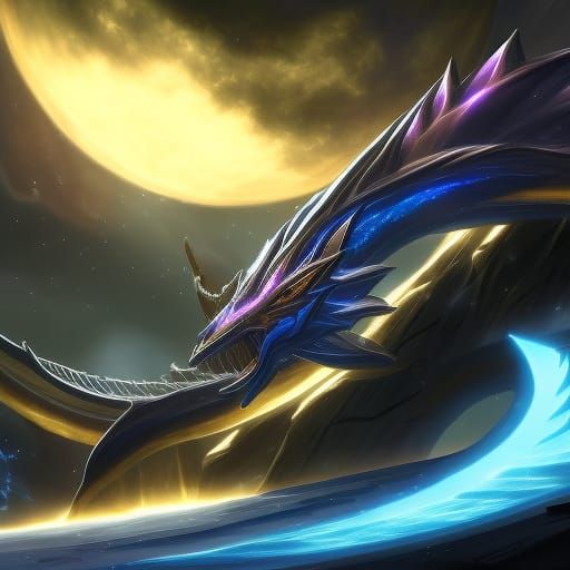 Cosmic Star Dragon in Splash Art Style