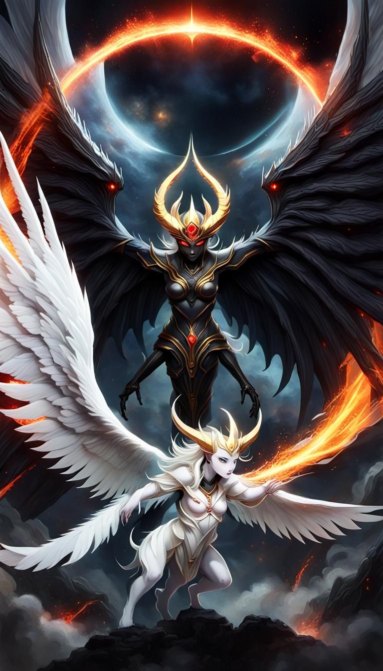 Angelic vs Demonic Mid-Air Combat