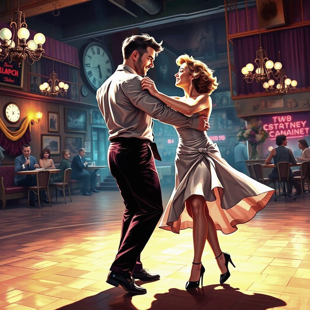 A Vintage Romance: Swing Dancers in a Golden Era Dance Hall