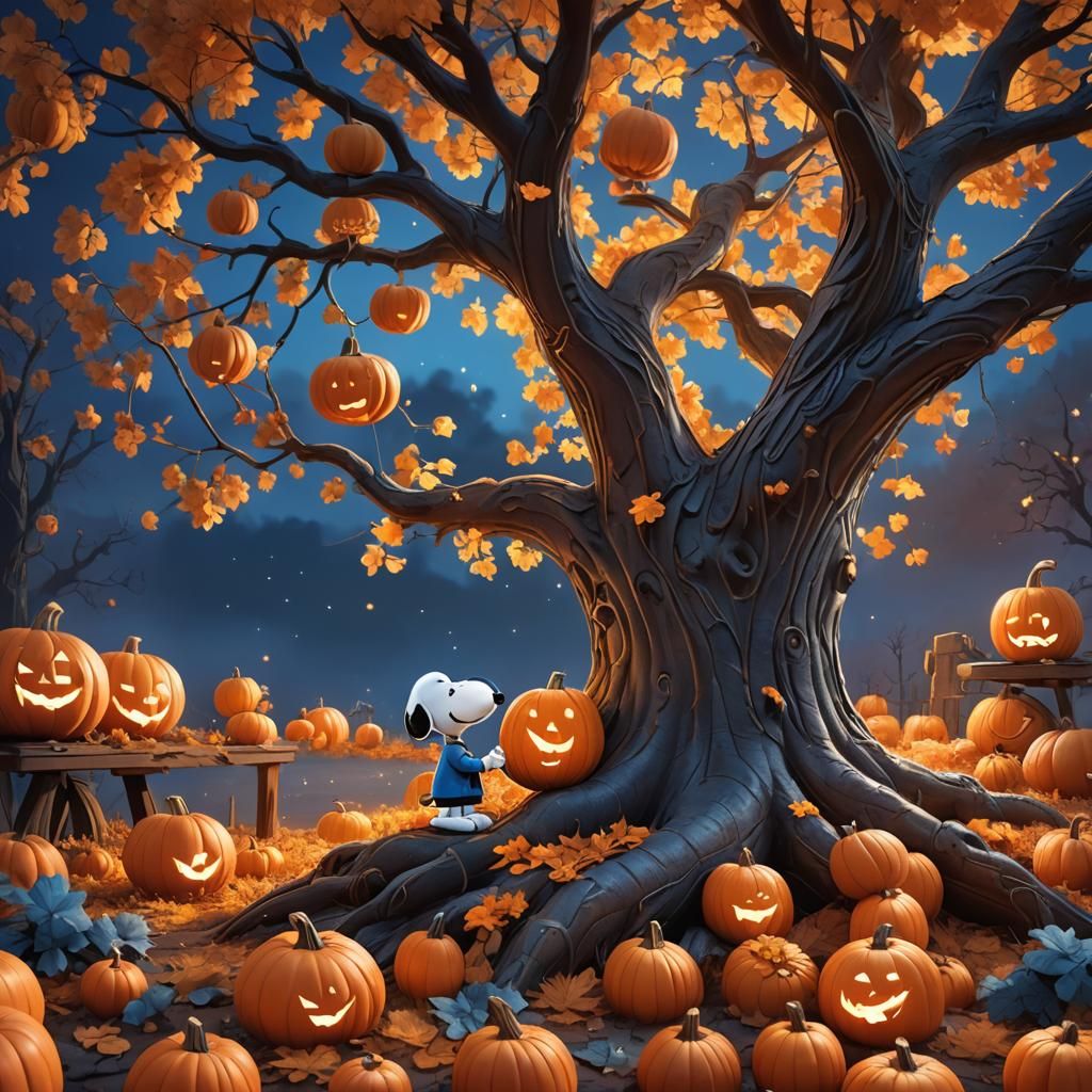 Whimsical Autumn: Snoopy and Charlie Brown's Pumpkin