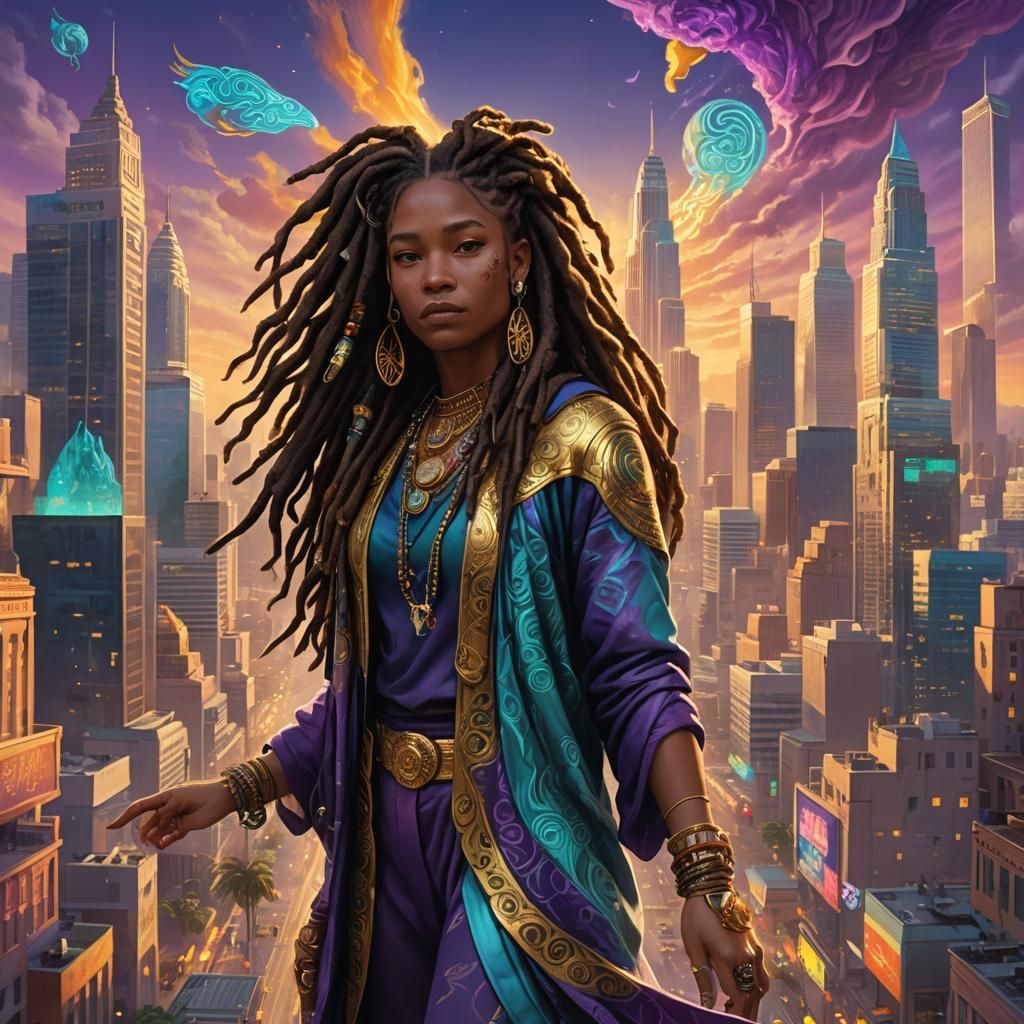 Los Angeles Ghetto Queen in Fantasy Concept Art