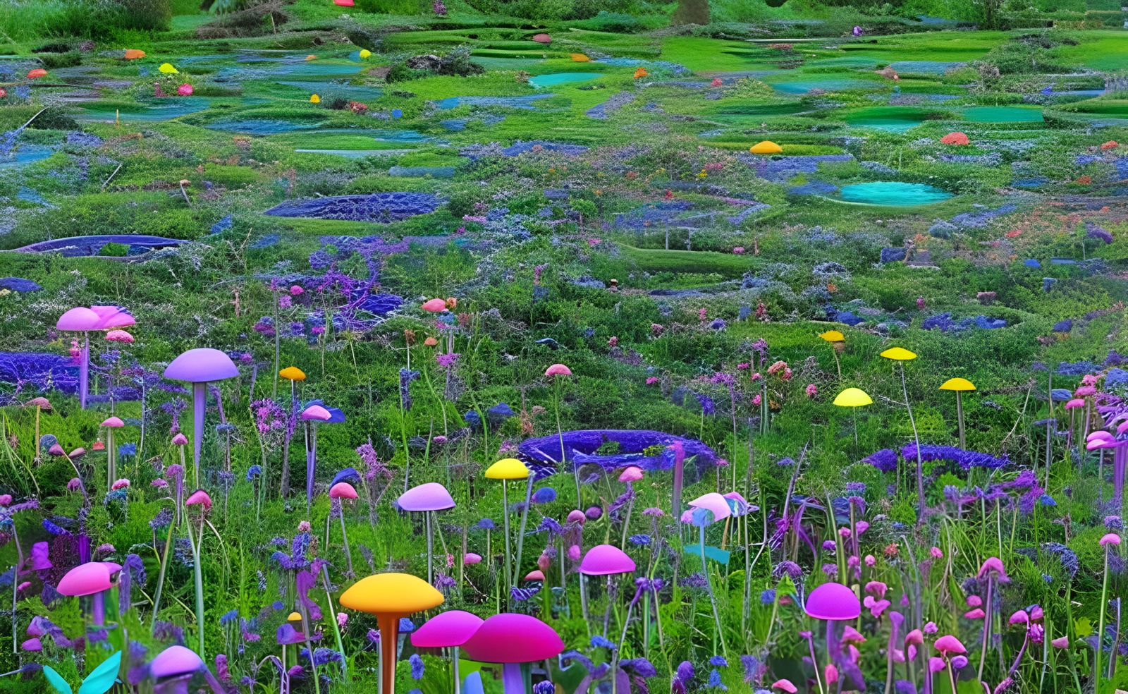 Mystical Multicolored Labyrinth of Glowing Flora