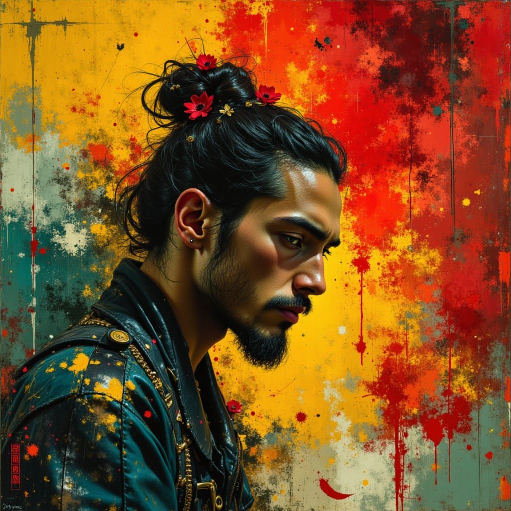 Samurai Sergio Ramos in Vibrant Parisian Cafe